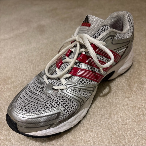 Adidas Adiprene Red Metallic Silver Running Athletic Shoes Sneakers Mens US 10 - Picture 12 of 15